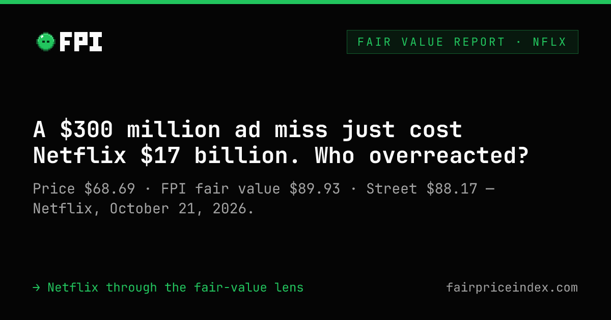 Netflix (NFLX) Fair Value Report, October 2026 | FPI